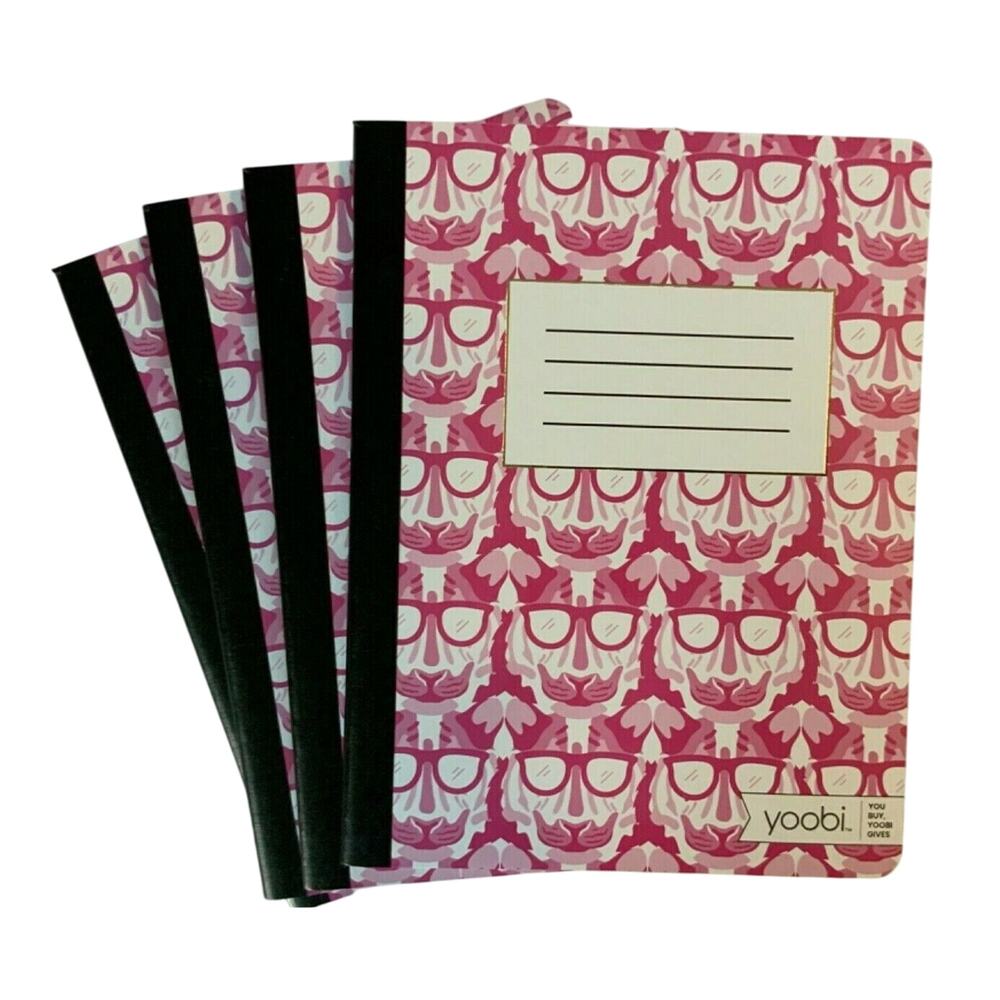Composition Notebooks (x4) 100 Sheets College Rule Back To School YOOBI NEW
